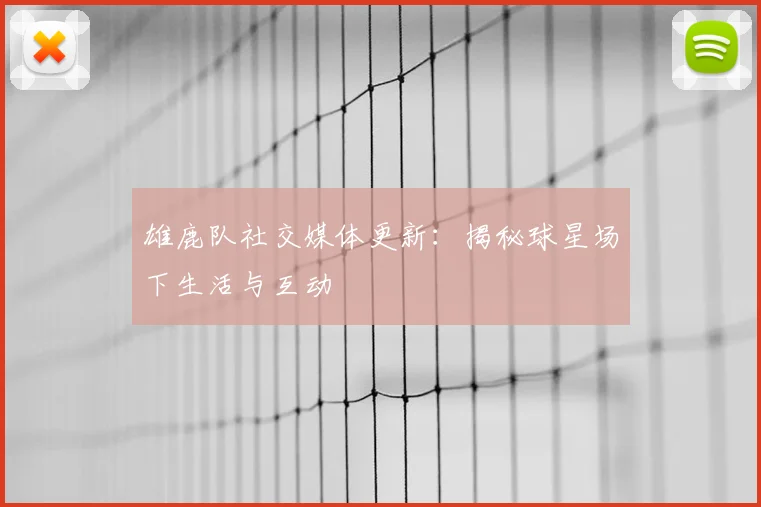 雄鹿队社交媒体更新：揭秘球星场下生活与互动